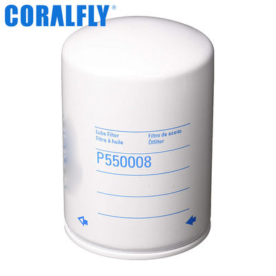 99,99% filtro de aceite diesel del filtro P550008 del tractor de la eficacia CORALFLY