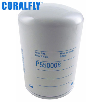 99,99% filtro de aceite diesel del filtro P550008 del tractor de la eficacia CORALFLY