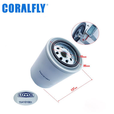 Filtro de aceite de Lovol de la maquinaria de construcción de Coralfly T64101001 11711977 440054600 156017600371