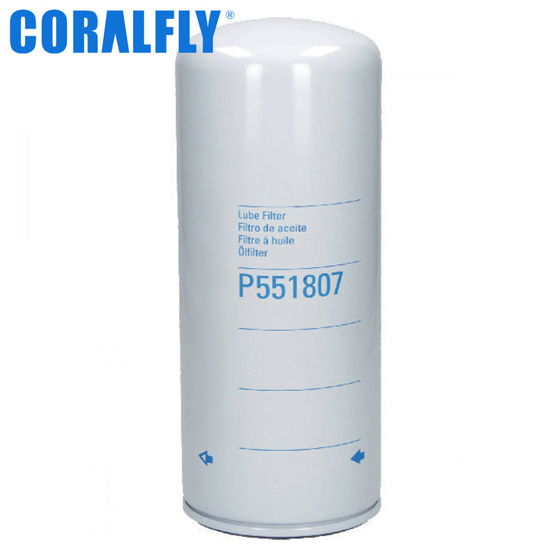 Tamaño estándar P551807 para filtro de aceite CORALFLY Filtro de aceite de flujo completo