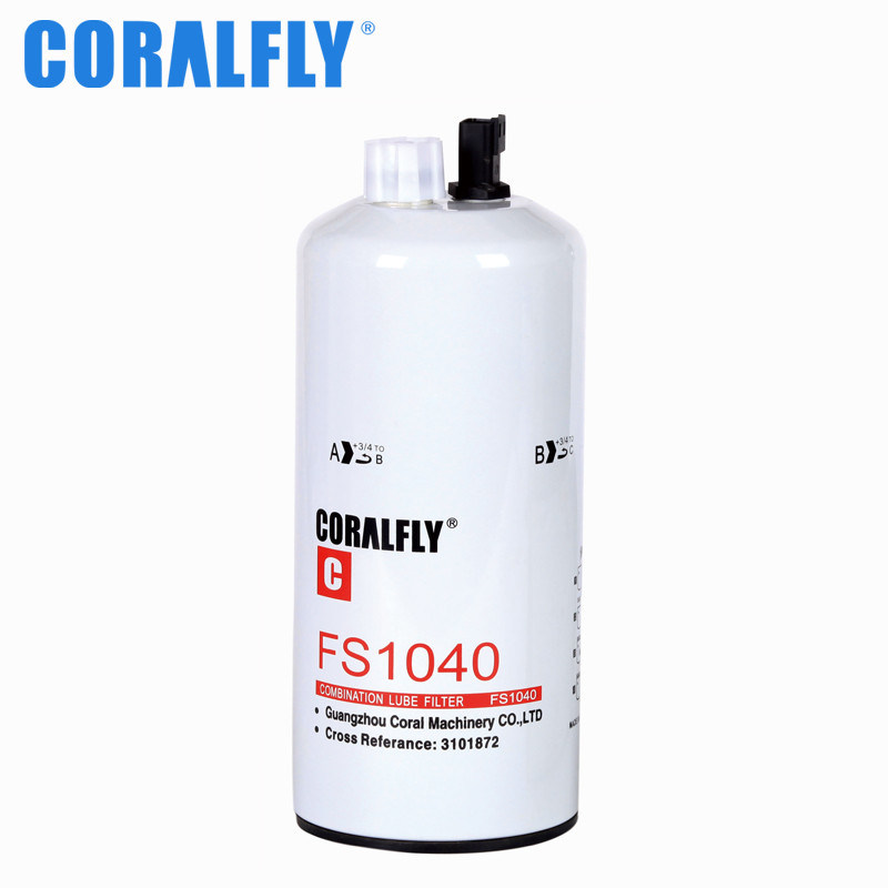 Filtro de combustible de Fleetguard del motor diesel de Coralfly FS1040