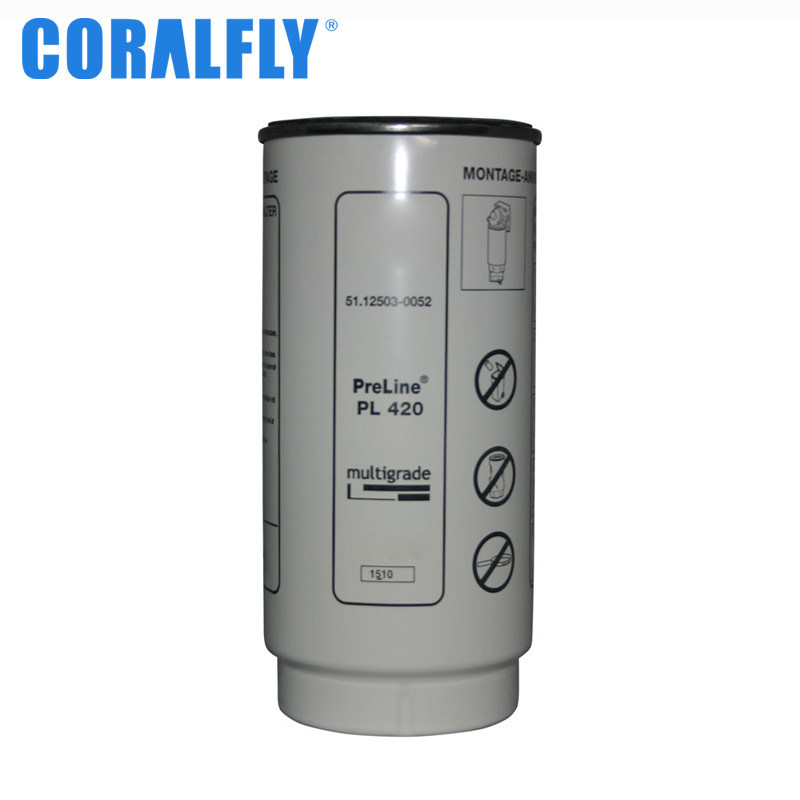 Excavador Mann Fuel Filter Pl420 del motor diesel de la eficacia alta de Coralfly